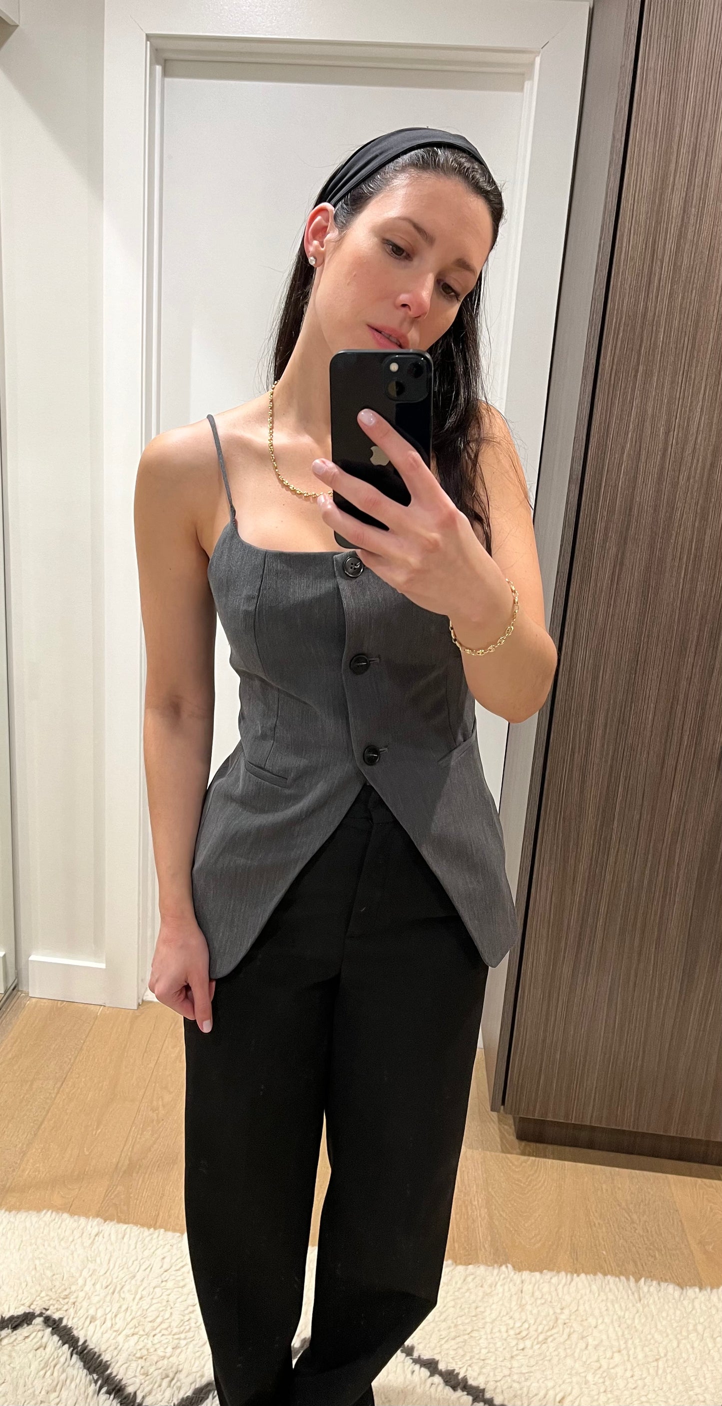 Tailored Button Front Top