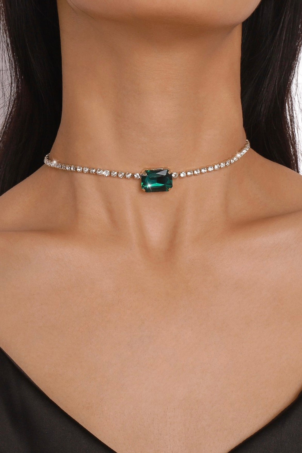 Large Crystal Choker Necklace