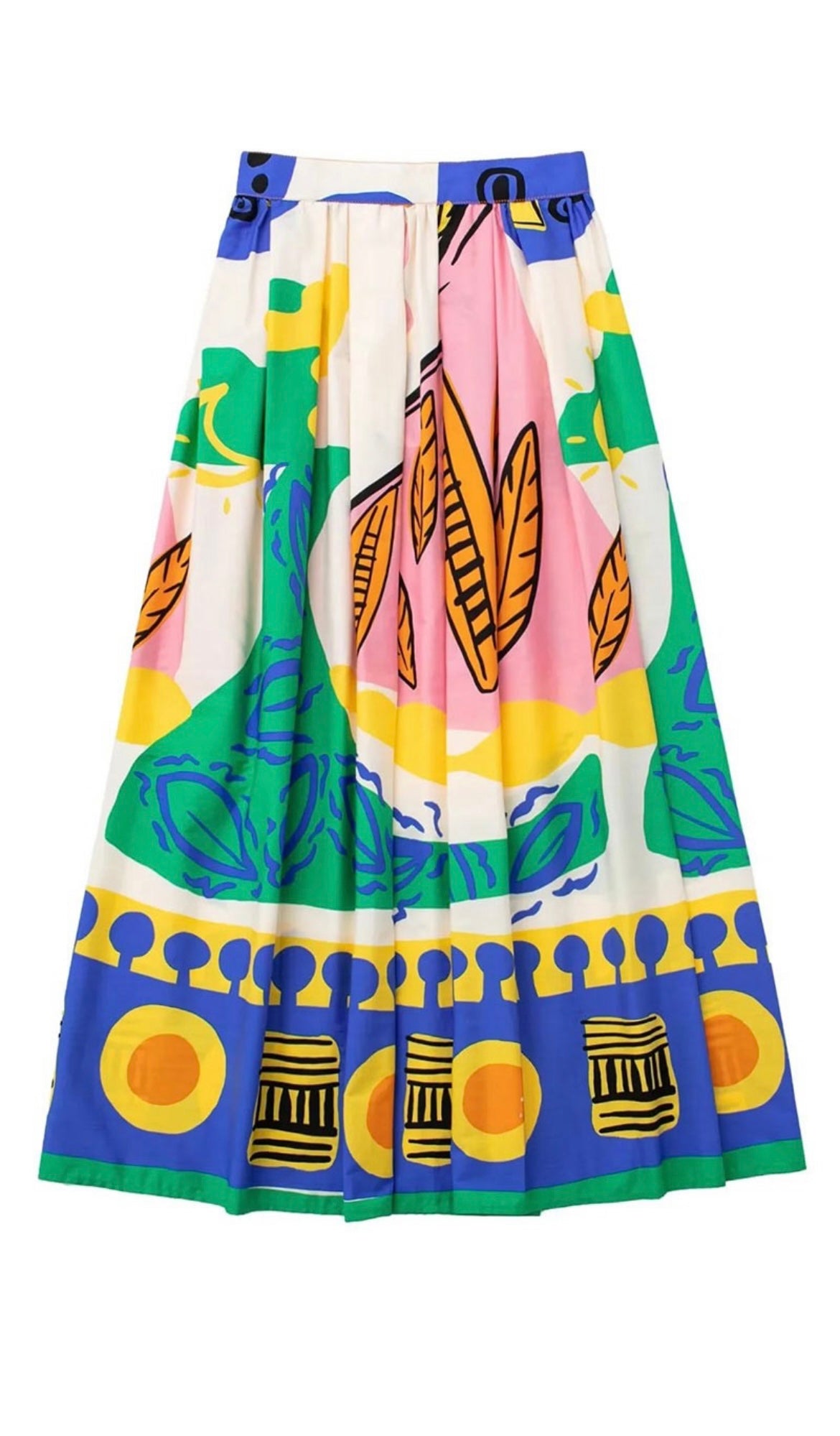 Printed Crop Top and Skirt Set
